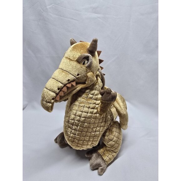 Wicked the Musical Gold Dragon 11" Plush Hand Puppet Time Clock Stuffed Animal - Picture 1 of 12